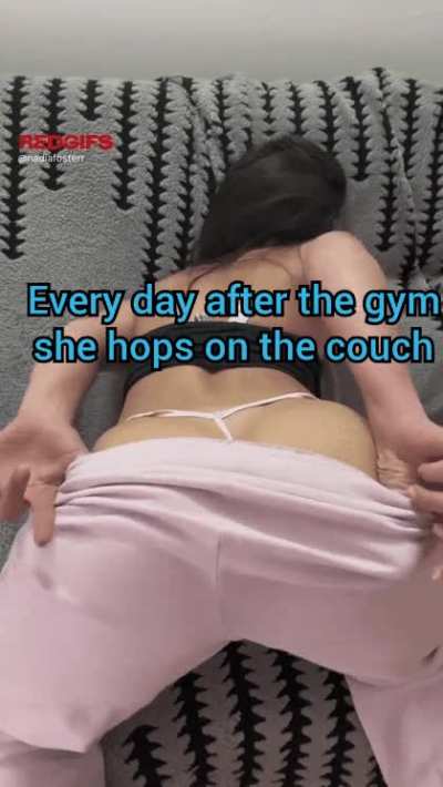 A good gym bunny for daddy to enjoy