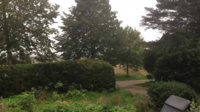 Sudden rain and wind in southern Sweden.
