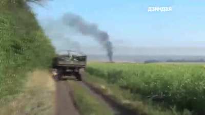 Ukrainian mechanized column engages 