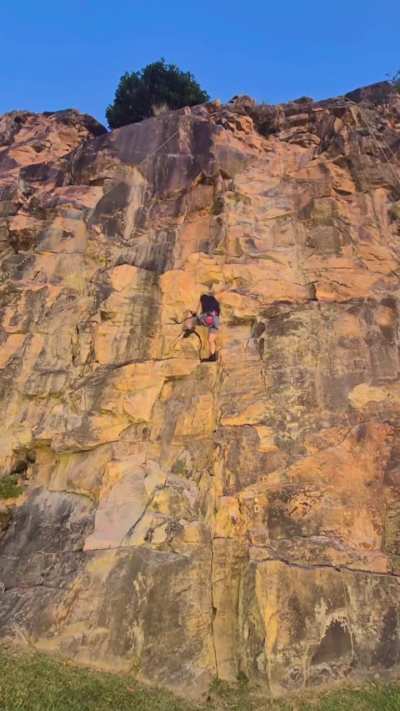 I tired this climb again (Dysentery Grade 17) on top rope after breaking my left shoulder in June 2025 - I am happy I can do 
