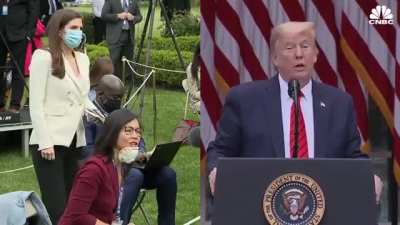 Trump angrily exits press conference after being challenged by female reporters
