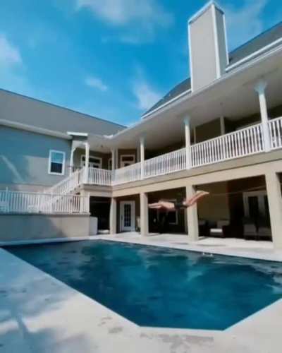 Diving in the pool