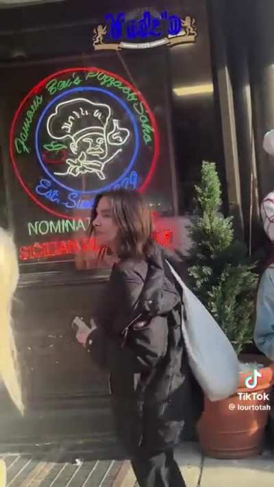 A video of a racist woman in New York harassing a Palestinian woman. 