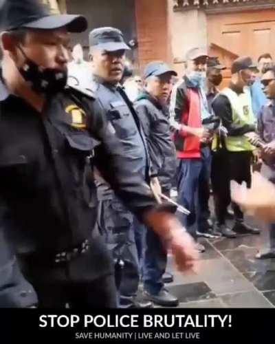 Security guard and blind people, Nepal
