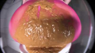Enormous load of liquid shit in pink tights (asmr)