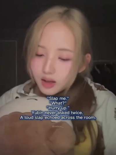 Jiwoo’s reaction to getting slapped by Yubin in the novel