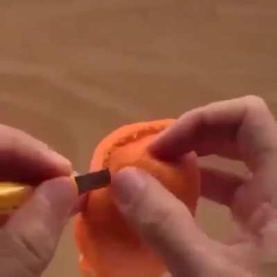 Neat way to cut up a tangerine