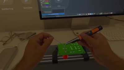 Soldering with the new Logitech Muse spatial stylus on Vision Pro
