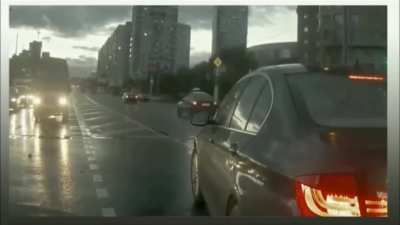 Car appears out of nowhere.