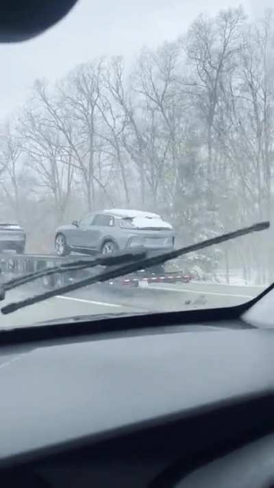 Everywhere in Michigan. Probably the fourth truck I’ve seen carrying these things!