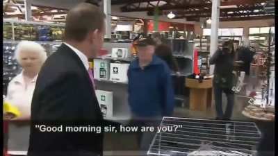 Ex- Australian PM greeting a citizen