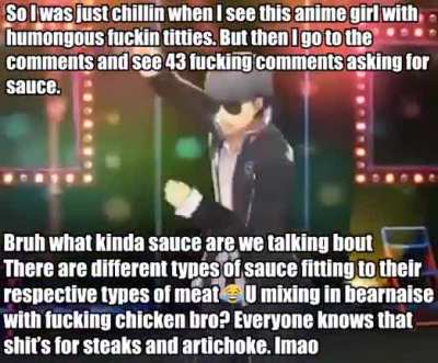 specify the fucking sauce