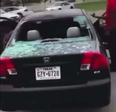 Woman caught slashing tires!