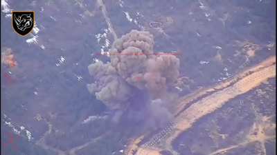 Russian ammo depot goes boom, Kreminna front