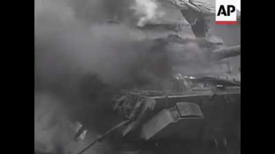 Burning Panther Ausf. G in Bastogne, 31 Dec 1944.