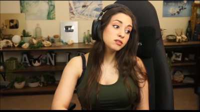 That green top looks perfect on her, her boobs look amazing in it.