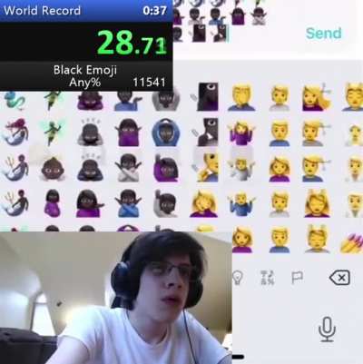 Black emoji speedrun