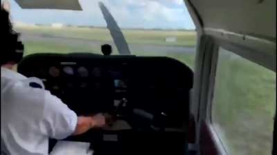 Student pilot's first landing without an instructor