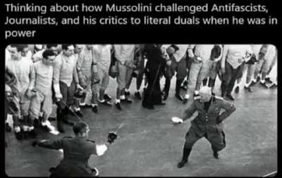 Mussolini Tuesday I guess
