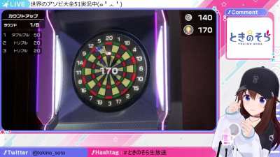 Sora-Chan's Super Cute Arm Movements While Playing Darts