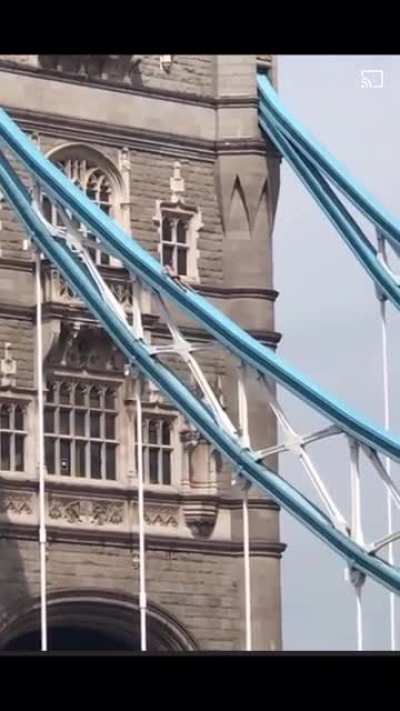 Guy shuts down London Tower Bridge by sunbathing on it
