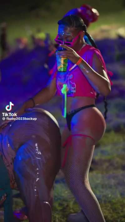 Humping her big booty friend at a paint party