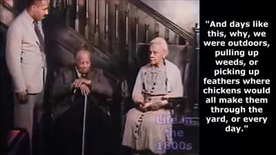 Two former slaves, born in 1842 and 1852, talk about the 1850s (Colourised and upscaled to 60 fps)