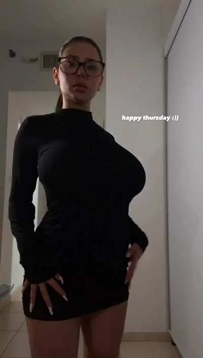 Even with bad lighting she can’t hide her massive tits