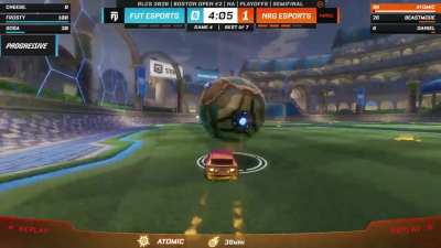 Atomic plays the 1v1 perfectly and squeezes the 50 through at the near post