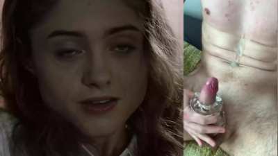 Natalia Dyer - milking my cock with a fleshlight
