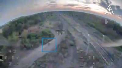 Ukrainian 14th Regiment of UAV Complexes hit Russian infantry with FPV strike drones. Kursk Region - September 2024.