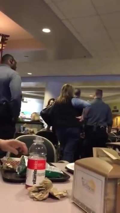 Random woman comes sits at another woman’s table because her baby was crying…
