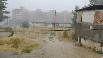Storm in Madrid after a week of heat wave