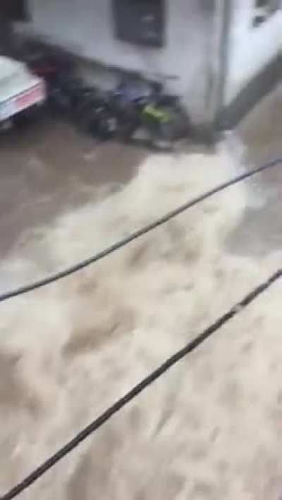 Being saved in a torrential flooding