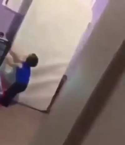 Mattress falls on stupid kid