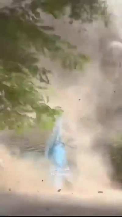 Missile hits a building somewhere in Gaza 