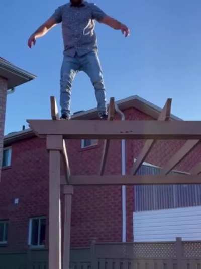 Doing handstand to show off
