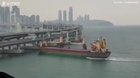 Drunk Russian cargo ship captain veered off course and crashed into a busy South Korean bridge