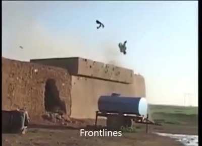 Frontline Peshmerga clearing ISIS outpost