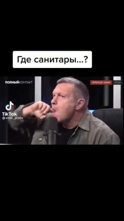 Russian propagandon lost his marbles live