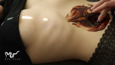 ever seen someone orgasm from chocolate sauce in their navel?