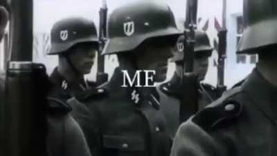Bald martin as army man