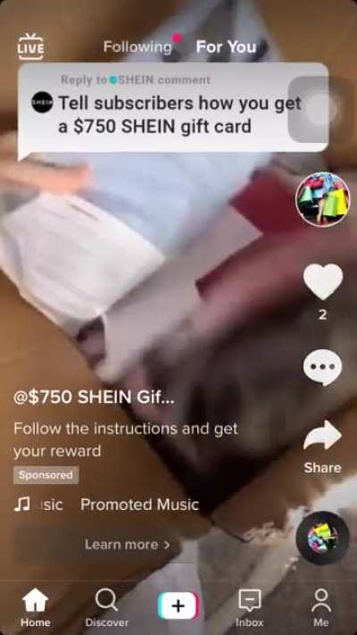 Watch out for this Shein gift card survey scam on TikTok. It is advertised and has a streamline website. Report them.