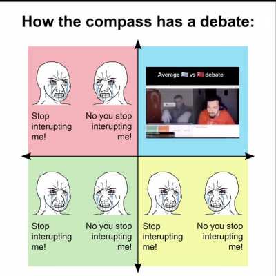 Real men don't interrupt each other