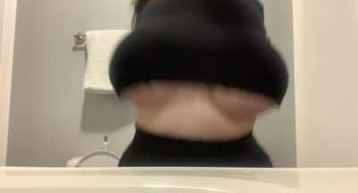 Bouncing my huge tits right out of my top OC