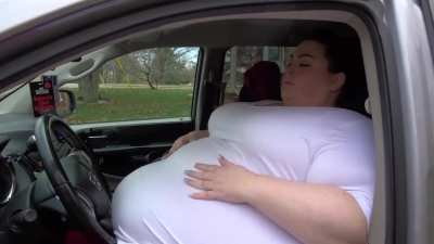 Jackie completley breathless from just getting into her car