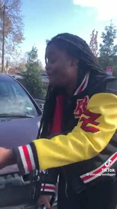 Lady flips out