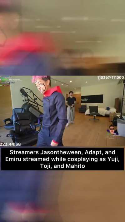 Earlier this month, streamers Jasontheween, Adapt and Emiru went live in Twitch dressed in Jujutsu Kaisen’s Yuji Itadori, Fushiguro, and Mahito character cosplays.