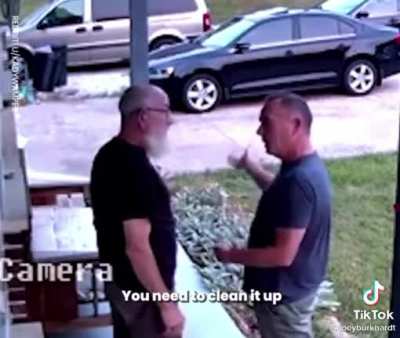 Man freaks out at his neighbor over the fact that he wrote BLM slogans on the sidewalk and road with chalk