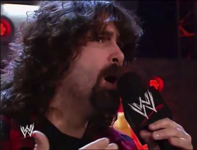 In honour of Mick Foley announcing he’s losing weight for a final match (a deathmatch), here’s a throwback to this heated Edge and Mick Foley promo, where he challenges Edge to a hardcore match at WM 22